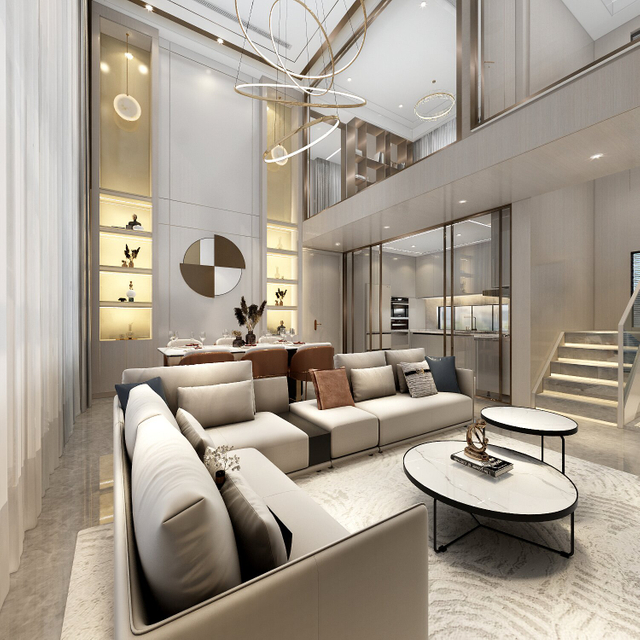 Große Wohnung High-End-Hellfarben-Wohnzimmer-Fernsehschrank