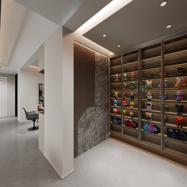 Dunkelschema Holzmaser moderner Fernsehschrank