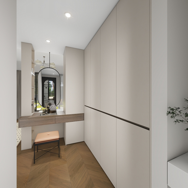 Weißer französischer Stil großer Speicherplatzgarderobe